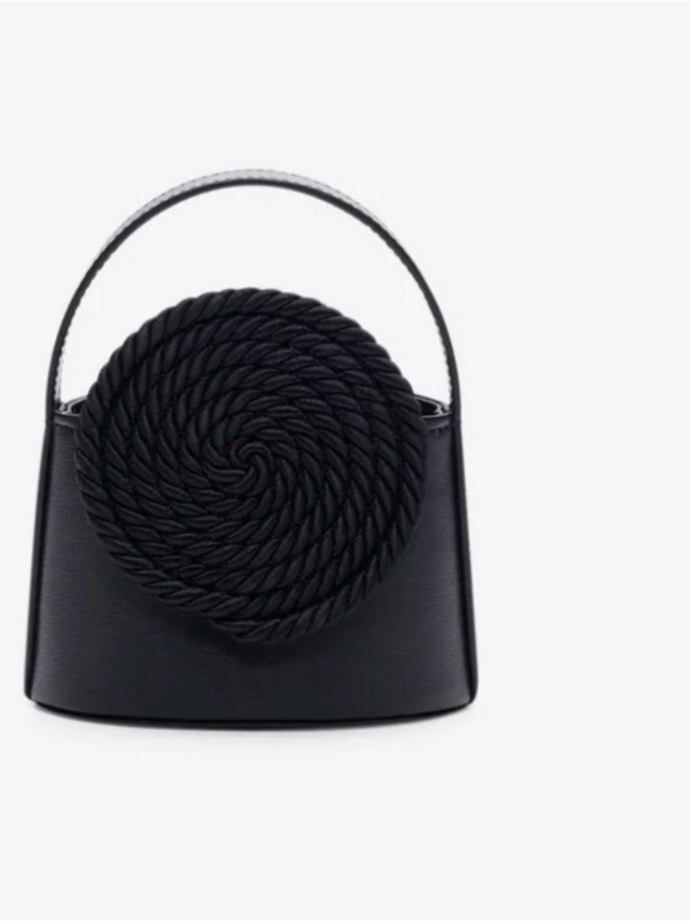 DESTREEβMini grained leather bag with passementerie details - Black